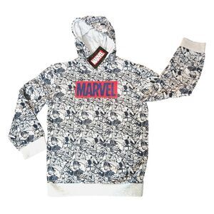 Marvel Legends Boy's Size XL(16)‎ Youth Pullover Hoodie Sweatshirt Gray & Navy